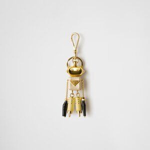 Prada Robot Saffiano Leather Keychain Charm